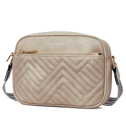 BOSTANTEN Quilted Crossbody Bags for Women Vegan Leather Purses Small Shoulder Handbags with Wide Strap