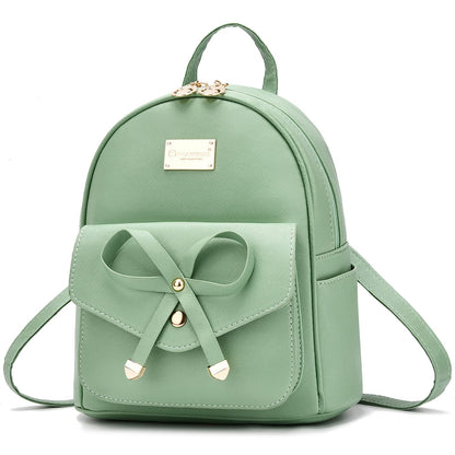 I IHAYNER Girls Bowknot Cute Leather Backpack Mini Backpack Purse for Women