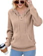 CiCiBird Women Fall Hoodies Sweater Knit V Neck Tops Oversized Fashion Pullover Casual Long Sleeve Shirts with Pockets