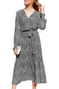 PRETTYGARDEN Women's Floral Print Boho Dress Long Sleeve Wrap V Neck Ruffle Belted A-Line Flowy Maxi Dresses