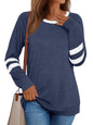 AUTOMET Womens Long Sleeve Shirts Color Block Casual Crewneck Tops Tshirt Basic Tees Fall Fashion Clothes Trendy Outfits