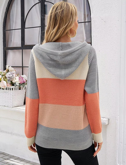 CiCiBird Women Fall Hoodies Sweater Knit V Neck Tops Oversized Fashion Pullover Casual Long Sleeve Shirts with Pockets