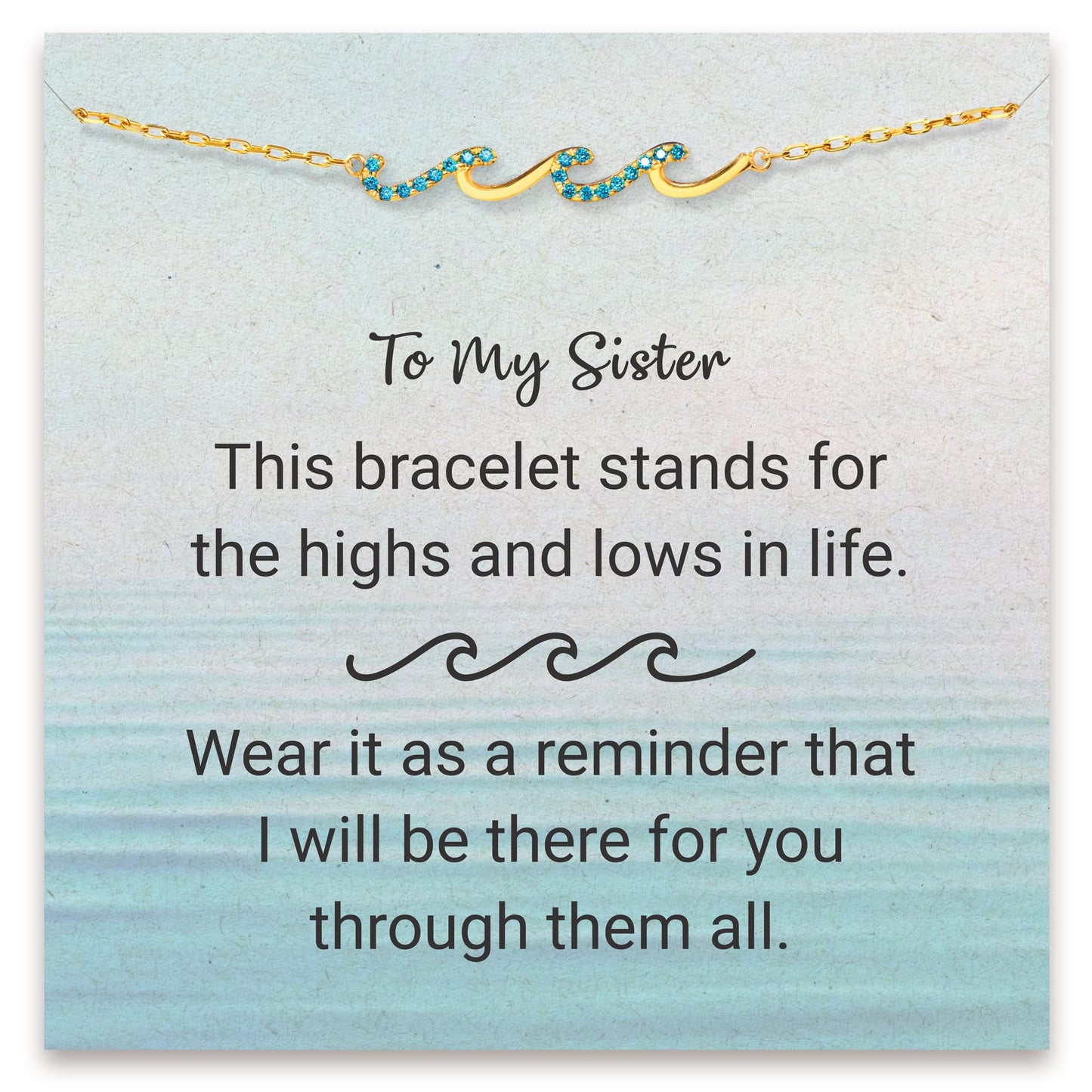 STORYJEWELLERY Wave Bracelets, Birthday Gifts for Women, Gifts for Mom, Sister Birthday Gifts, Daughter Gifts from Mom, Mom Birthday Gifts, Daughter Bracelets, Mothers Day Gifts, Christmas Gifts