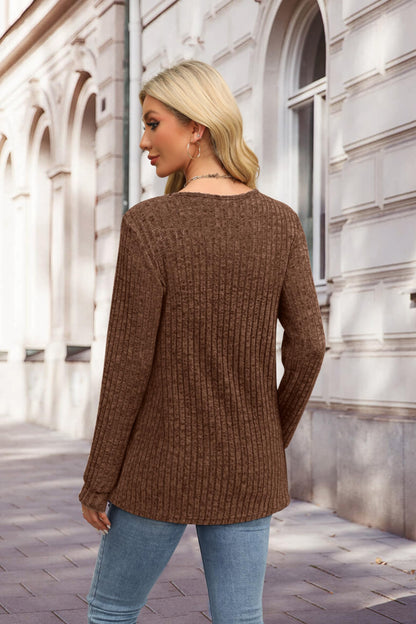 XIEERDUO Sweater for Women Long Sleeve Henley Shirts Tunic Tops to Wear with Leggings crew neck Sweaters Trendy 2024