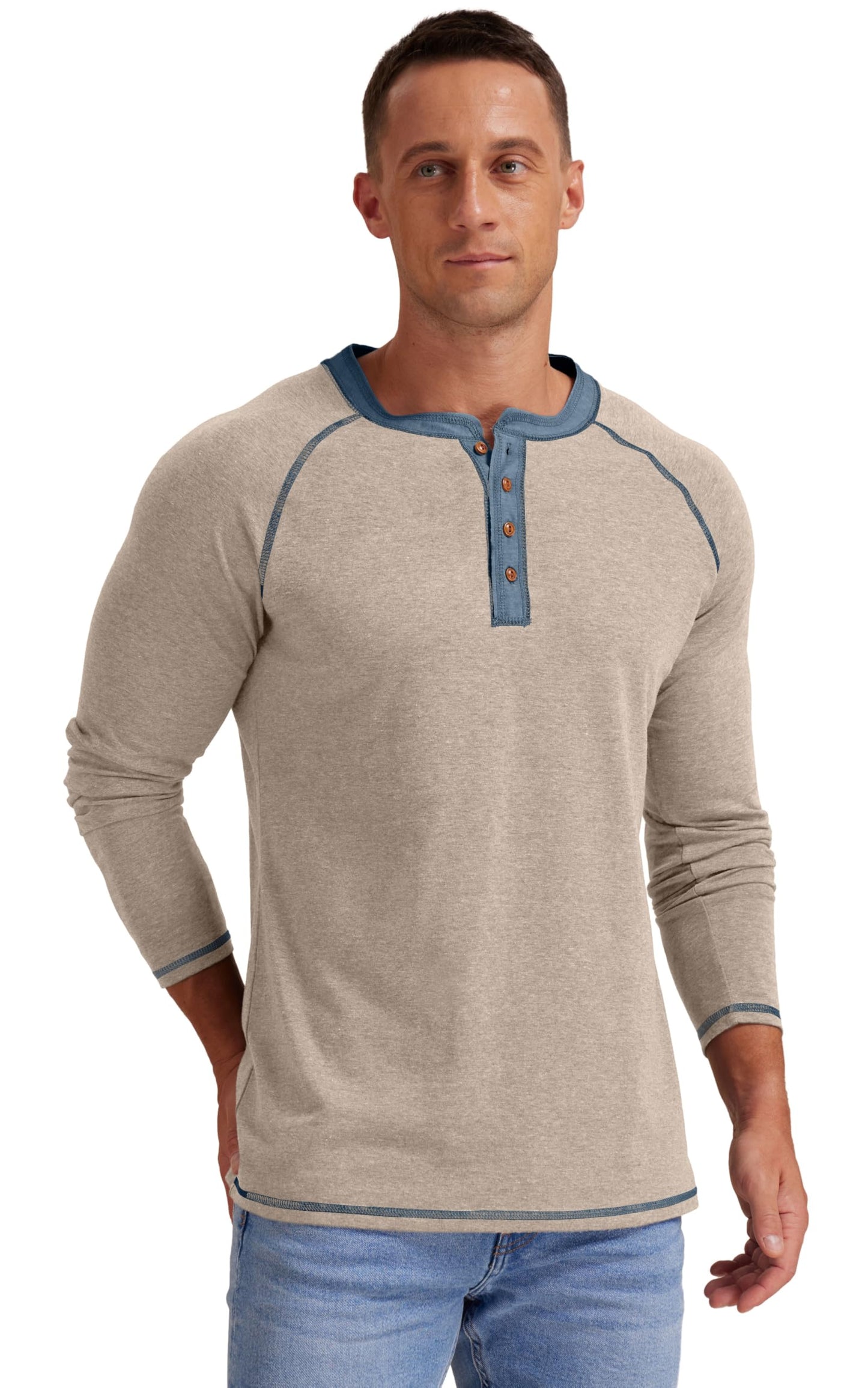 Sailwind Mens Henley Long/Short Sleeve T-Shirt Cotton Casual Shirt