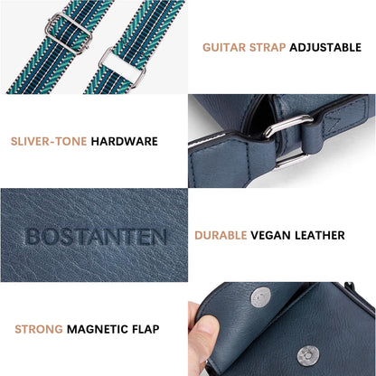 BOSTANTEN Small Crossbody Bags for Women Trendy Leather Phone Wallet Purses Handbags Adjustable Guitar Strap