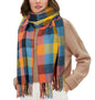YSense Women's Long Plaid Blanket Scarf Chunky Oversized Winter Fall Warm Scarf Big Tartan Scarves Wrap Shawl Ladies Gifts