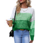 Women's Striped Color Block Sweater Long Sleeve Crewneck Casual Loose Fit Soft Knit Sweater Pullover Tops