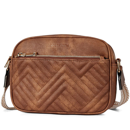 BOSTANTEN Quilted Crossbody Bags for Women Vegan Leather Purses Small Shoulder Handbags with Wide Strap