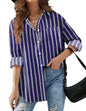 HOTOUCH Women Oversized Button Down Shirts Office Drop Shoulder Blouse Long Sleeve Boyfriend Dress Shirt with Pockets