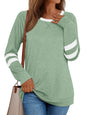 AUTOMET Womens Long Sleeve Shirts Color Block Casual Crewneck Tops Tshirt Basic Tees Fall Fashion Clothes Trendy Outfits