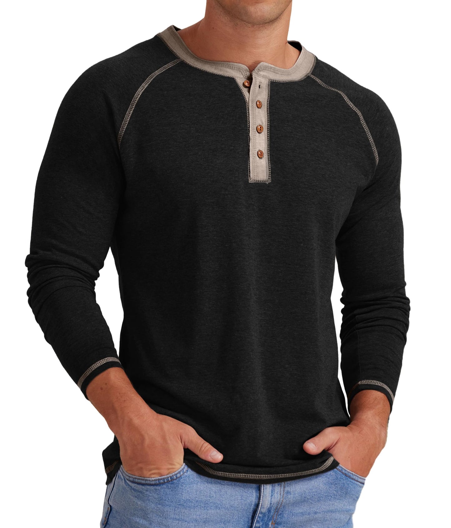Sailwind Mens Henley Long/Short Sleeve T-Shirt Cotton Casual Shirt
