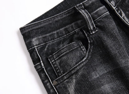 Men's Ripped Skinny Stretch Distressed Destroyed Slim Jeans Denim Pants