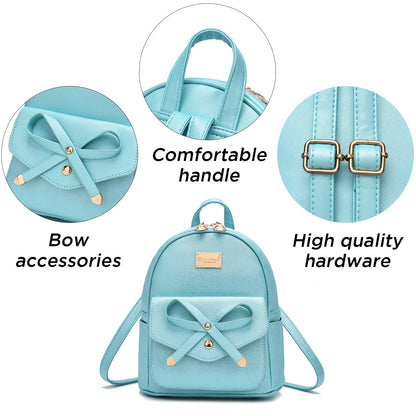 I IHAYNER Girls Bowknot Cute Leather Backpack Mini Backpack Purse for Women