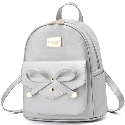I IHAYNER Girls Bowknot Cute Leather Backpack Mini Backpack Purse for Women