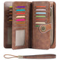 SENDEFN Wallets for Women Genuine Leather Credit Card Holder with RFID Blocking Large Capacity Wristlet