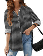 HOTOUCH Women Oversized Button Down Shirts Office Drop Shoulder Blouse Long Sleeve Boyfriend Dress Shirt with Pockets