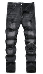 Men's Ripped Skinny Stretch Distressed Destroyed Slim Jeans Denim Pants