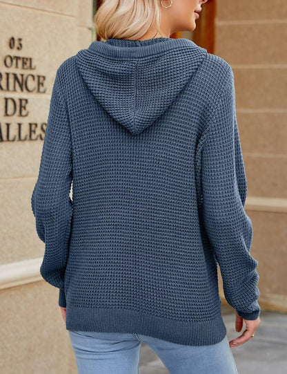 CiCiBird Women Fall Hoodies Sweater Knit V Neck Tops Oversized Fashion Pullover Casual Long Sleeve Shirts with Pockets