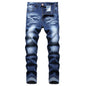JUNBAOSS Men's Slim Fit Stretch Jeans Ripped Skinny Jeans for Men, Distressed Straight Leg Fashion Comfort Flex Waist Pants