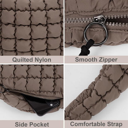 Juoxeepy Quilted Tote Bag Large Quilted Carryall Puffer Shoulder Bag Lightweight Quilted Padding Hobo Bag Quilted Bag