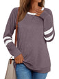 AUTOMET Womens Long Sleeve Shirts Color Block Casual Crewneck Tops Tshirt Basic Tees Fall Fashion Clothes Trendy Outfits
