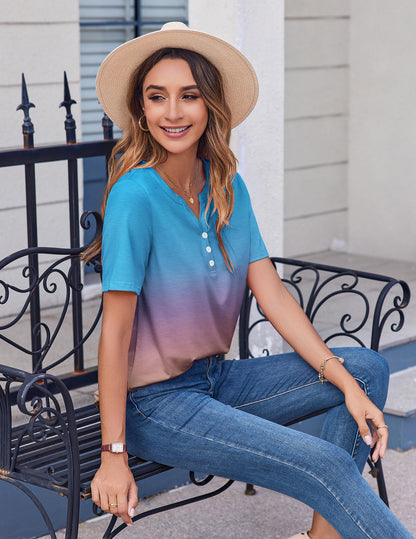 Zeagoo Womens Summer Tops Casual Short Sleeve V Neck Shirts Business Dressy Work Tunic Blouses