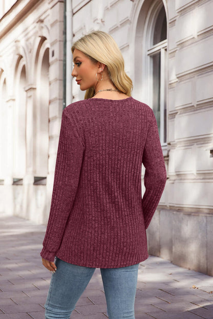 XIEERDUO Sweater for Women Long Sleeve Henley Shirts Tunic Tops to Wear with Leggings crew neck Sweaters Trendy 2024