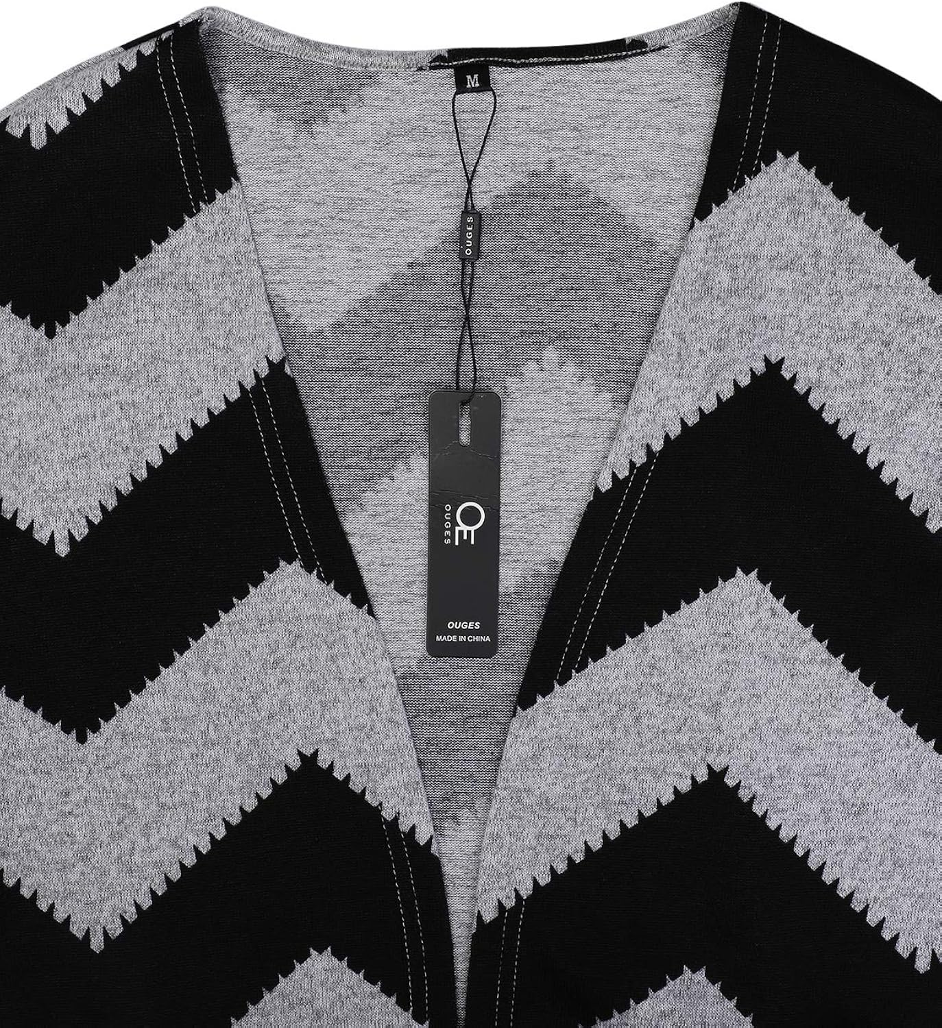 OUGES Women's Open Front Cardigan Shirt with Pockets Long Sleeve Lightweight Coat