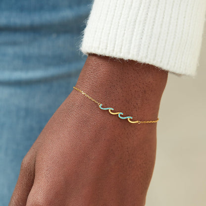 STORYJEWELLERY Wave Bracelets, Birthday Gifts for Women, Gifts for Mom, Sister Birthday Gifts, Daughter Gifts from Mom, Mom Birthday Gifts, Daughter Bracelets, Mothers Day Gifts, Christmas Gifts