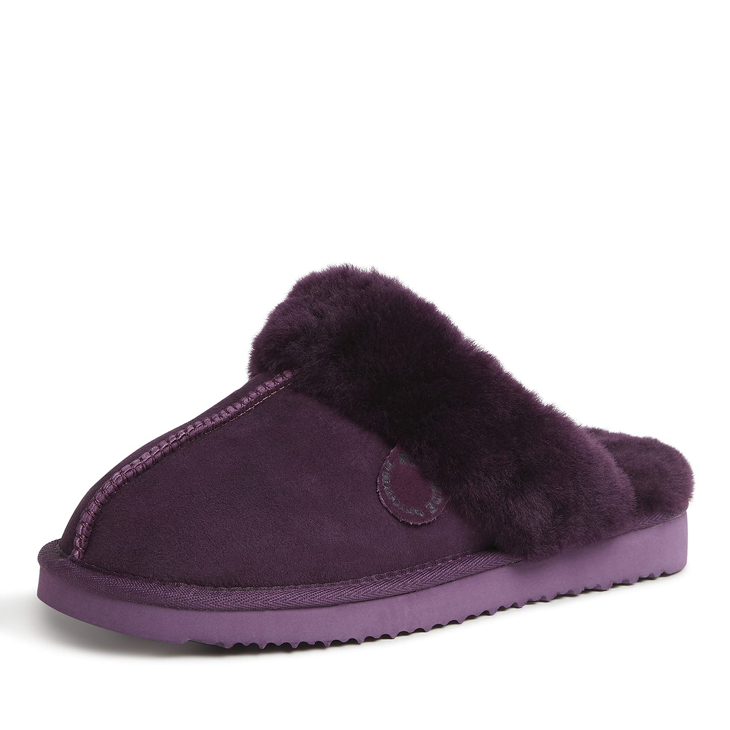 Dearfoams Women's Fireside Sydney Shearling Fur Indoor/Outdoor Scuff Slipper with Wide Widths