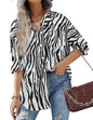HOTOUCH Women Oversized Button Down Shirts Office Drop Shoulder Blouse Long Sleeve Boyfriend Dress Shirt with Pockets