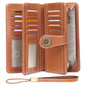 SENDEFN Wallets for Women Genuine Leather Credit Card Holder with RFID Blocking Large Capacity Wristlet