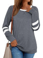 AUTOMET Womens Long Sleeve Shirts Color Block Casual Crewneck Tops Tshirt Basic Tees Fall Fashion Clothes Trendy Outfits