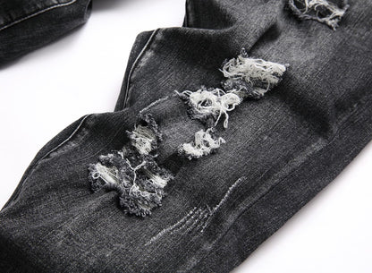 Men's Ripped Skinny Stretch Distressed Destroyed Slim Jeans Denim Pants