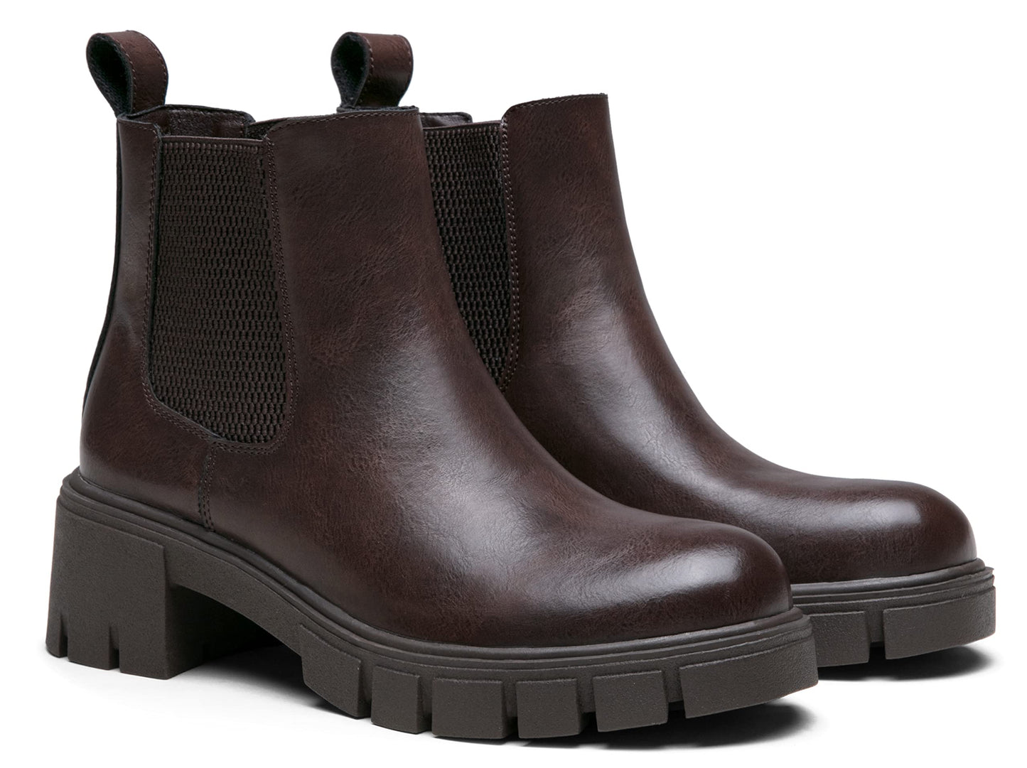 Vepose Women's 936 Chelsea Ankle Boots Platform Lug Sole Elastic Slip on Booties