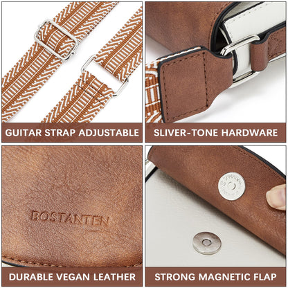 BOSTANTEN Small Crossbody Bags for Women Trendy Leather Phone Wallet Purses Handbags Adjustable Guitar Strap