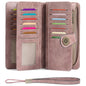 SENDEFN Wallets for Women Genuine Leather Credit Card Holder with RFID Blocking Large Capacity Wristlet