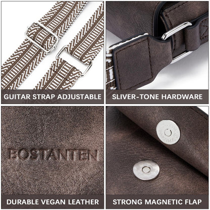 BOSTANTEN Small Crossbody Bags for Women Trendy Leather Phone Wallet Purses Handbags Adjustable Guitar Strap