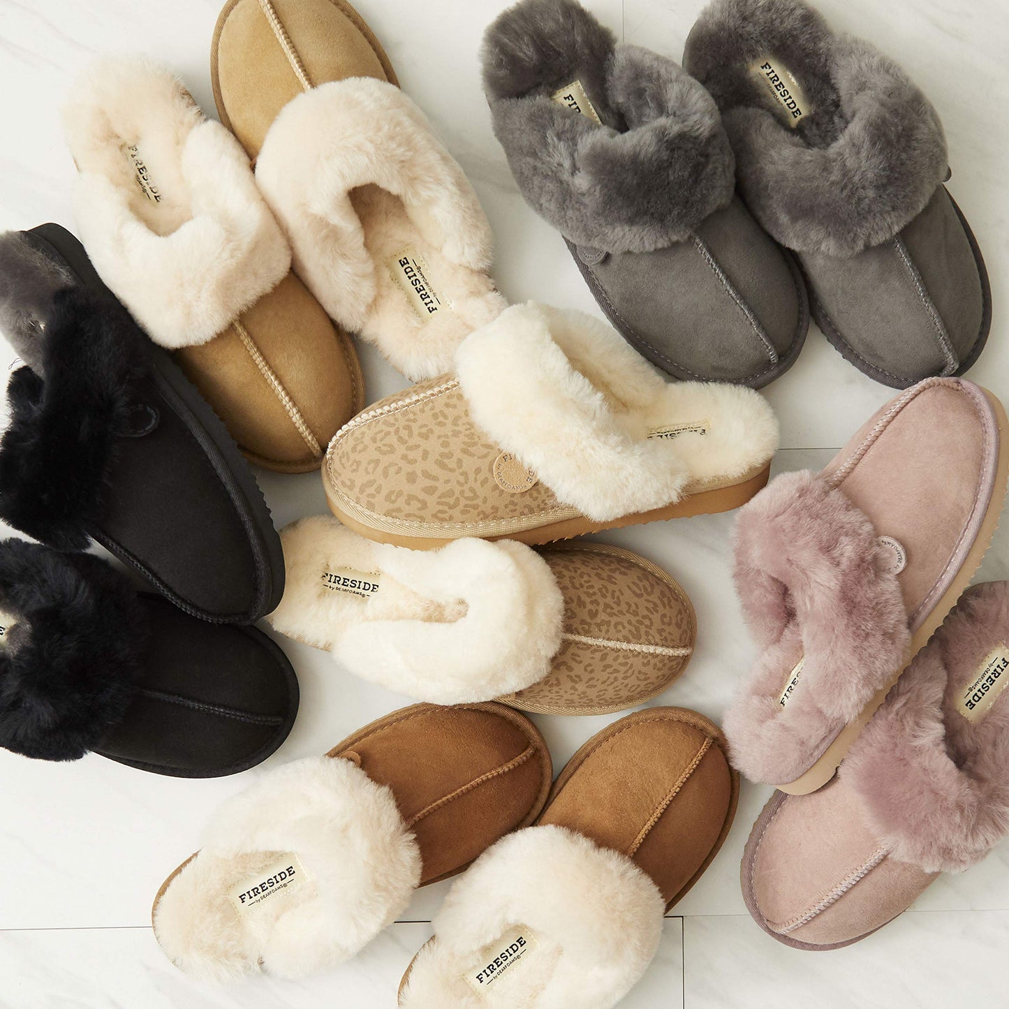 Dearfoams Women's Fireside Sydney Shearling Fur Indoor/Outdoor Scuff Slipper with Wide Widths