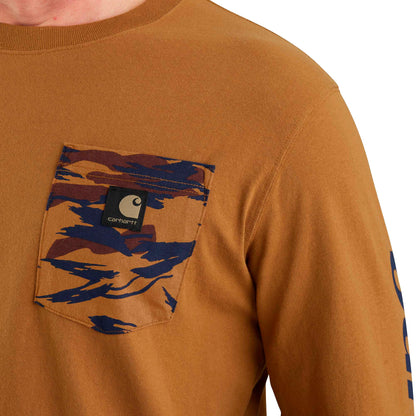 Carhartt Men's Relaxed Fit Heavyweight Long-Sleeve Pocket Camo Graphic T-Shirt