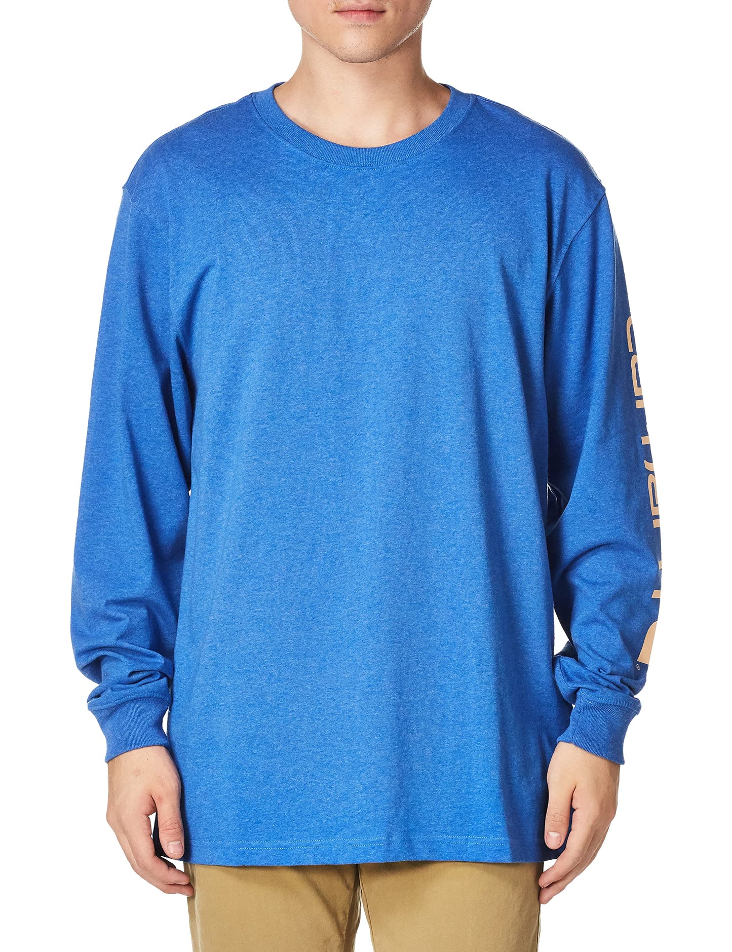 Carhartt Men's Loose Fit Heavyweight Long-Sleeve Logo Sleeve Graphic T-Shirt