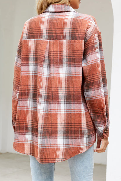 CHYRII Womens Button Down Flannel Shirts Long Sleeve Plaid Shackets Business Casual Blouse Top