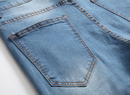 Men's Ripped Skinny Stretch Distressed Destroyed Slim Jeans Denim Pants