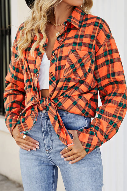 CHYRII Womens Button Down Flannel Shirts Long Sleeve Plaid Shackets Business Casual Blouse Top